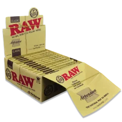 RAW papiers Classic Artesano Kingsize Slim + embouts - BOÎTE, 15 pcs