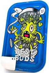 Best Buds Grind Me Tavă mare de rulare metalică cu card de râșniță magnetică