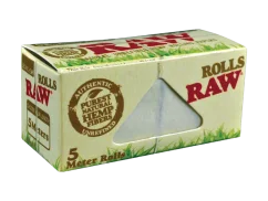 RAW Rouleaux Slim Chanvre Bio Feuilles à rouler, 5 m