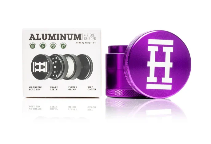 HEMPER Broyeur à herbes en aluminium anodisé violet, 4 pièces, 56 mm