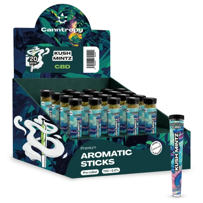 Canntropy CBD Prerolls Kush Mintz, Boîte présentoir 20 pcs