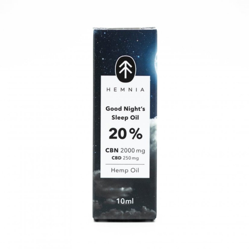 Hemnia Bonne nuit de sommeil L'huile de chanvre 20%, 2000 mg CNB, 250 mg CBD, 10 ml