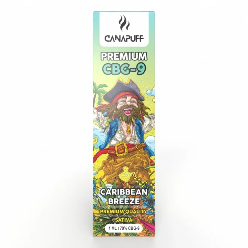 CanaPuff Stylo à vape jetable CBG9 Brise des Caraïbes, CBG9 79 %, 1 ml