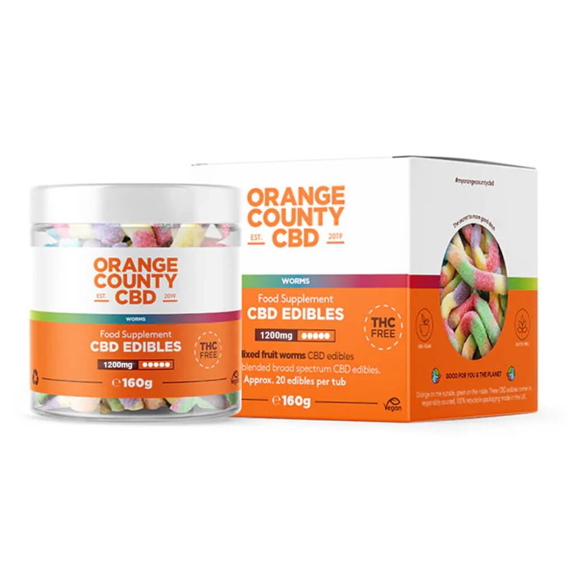 Orange County CBD Gummies Viermi, 1200 mg CBD, 160 g