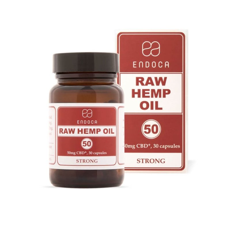 Endoca RAW Capsules d'huile de chanvre 1500 mg CBD + CBDa, 30 pièces