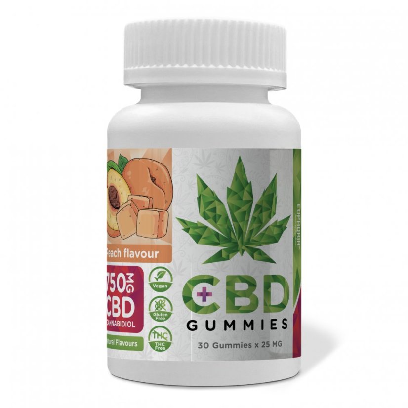 Euphoria Bonbons CBD Pêche 750 mg CBD, 30 pcs X 25 mg
