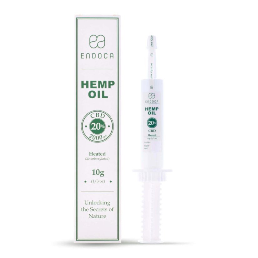 Endoca Extrait d'huile de chanvre 2000 mg CBD (20%), seringue de 10 g