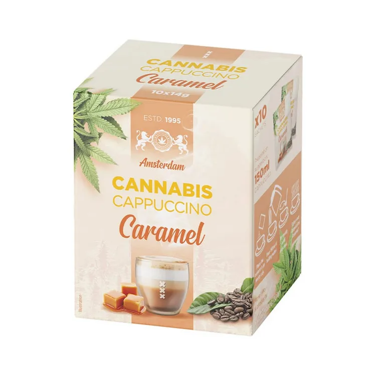 Multitrance Café au chanvre Cappuccino instantané au caramel (10 x 14 g)