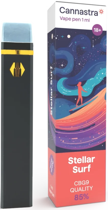 Cannastra CBG9 Jednokratna Vape Pen Stellar Surf, CBG9 85 % kvaliteta, 1 ml