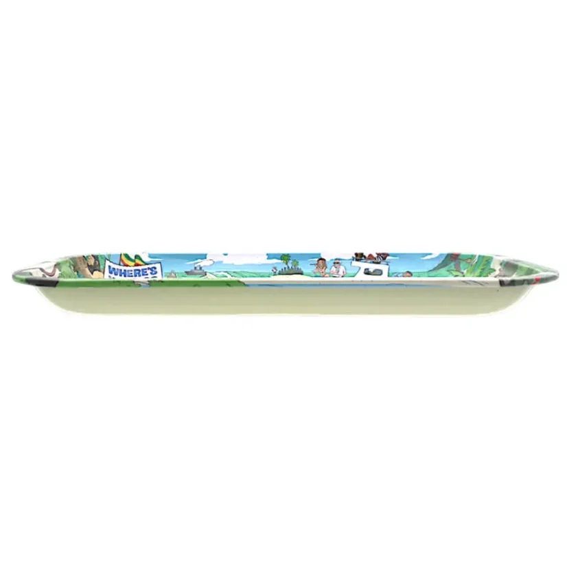 Best Buds Dove si trova Weedo? spiaggia, Vassoio per rollare in metallo medio, 17x28 cm