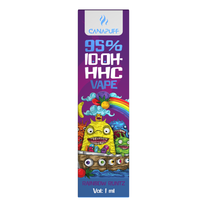 CanaPuff Caneta Vape Descartável 10-OH-HHC Rainbow Runtz, 10-OH-HHC 95%, 1 ml