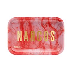 Narcos Bandeja metálica para liar, edición rosa, tamaño mediano, 19 x 29 cm