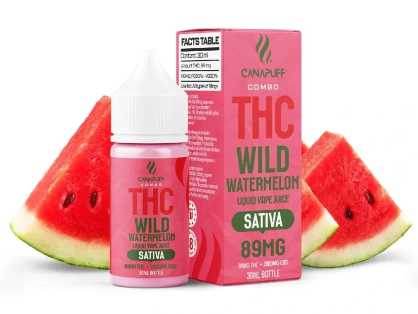 CanaPuff THC+ flüssig Wild Watermelon, 89 mg, 30 ml