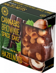 Brownie cu alune de canabis Ambalaj Deluxe (aromă medie Sativa) - Cutie (24 pachete), 2400 g