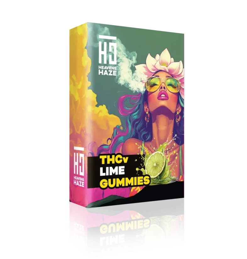 Heavens Haze THCV Gommes au citron vert, 5 pièces - 15 mg THCV + 5 mg CBN, 22,5 g