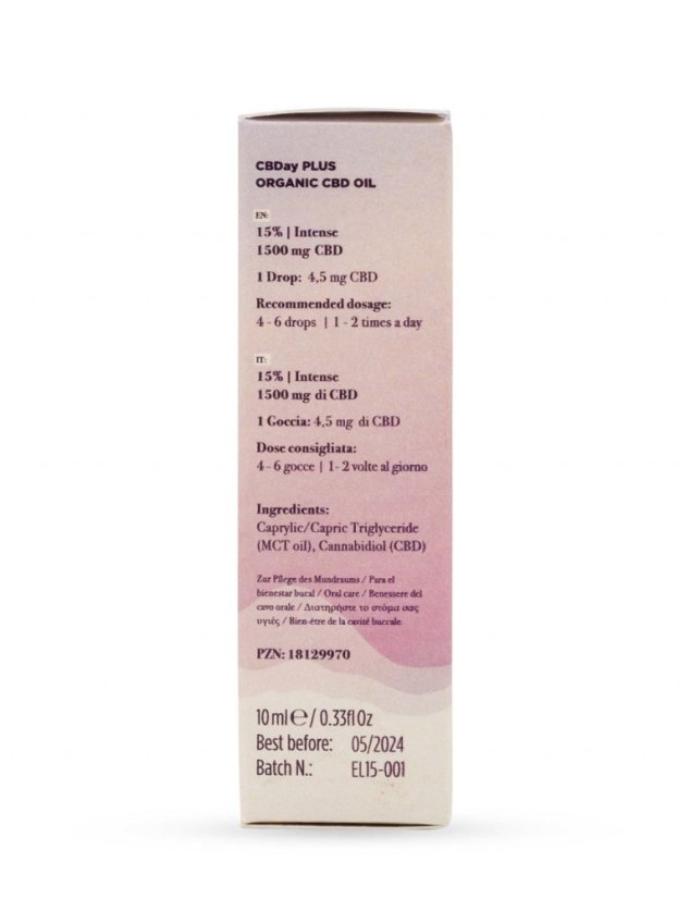 Enecta Ulei CBDay Plus Intense Full Spectrum CBD 15%, 1500 mg, 10 ml