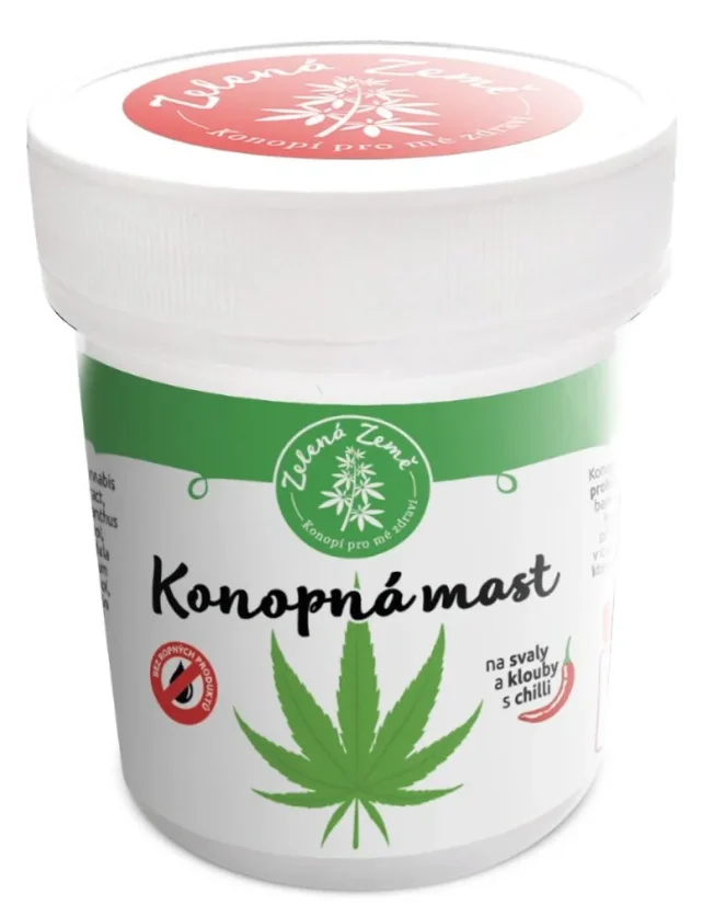 Zelena Zeme Kaņepju ziede ar čili muskuļiem un locītavām 100 ml