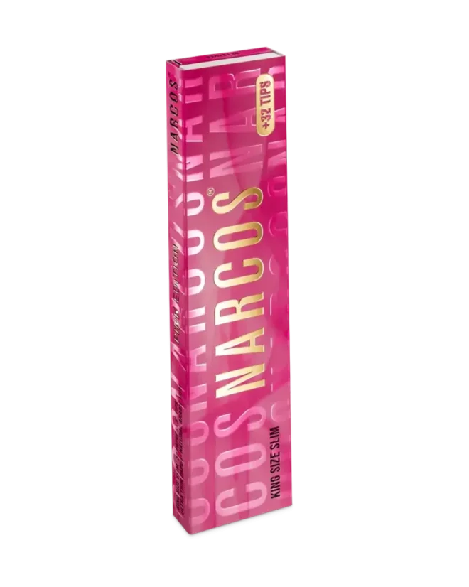 Narcos Pink Edition King Size Slim Rolling Papers + Tips