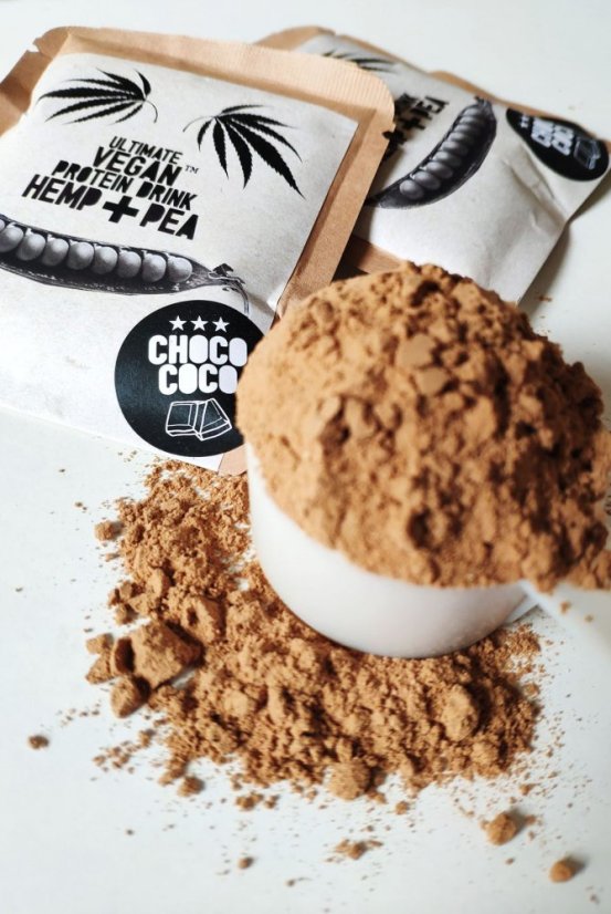 SUM ULTIMATE VEGAN Boisson Protéinée Chanvre + Pois CHOCO COCO, 30 g - 1 portion