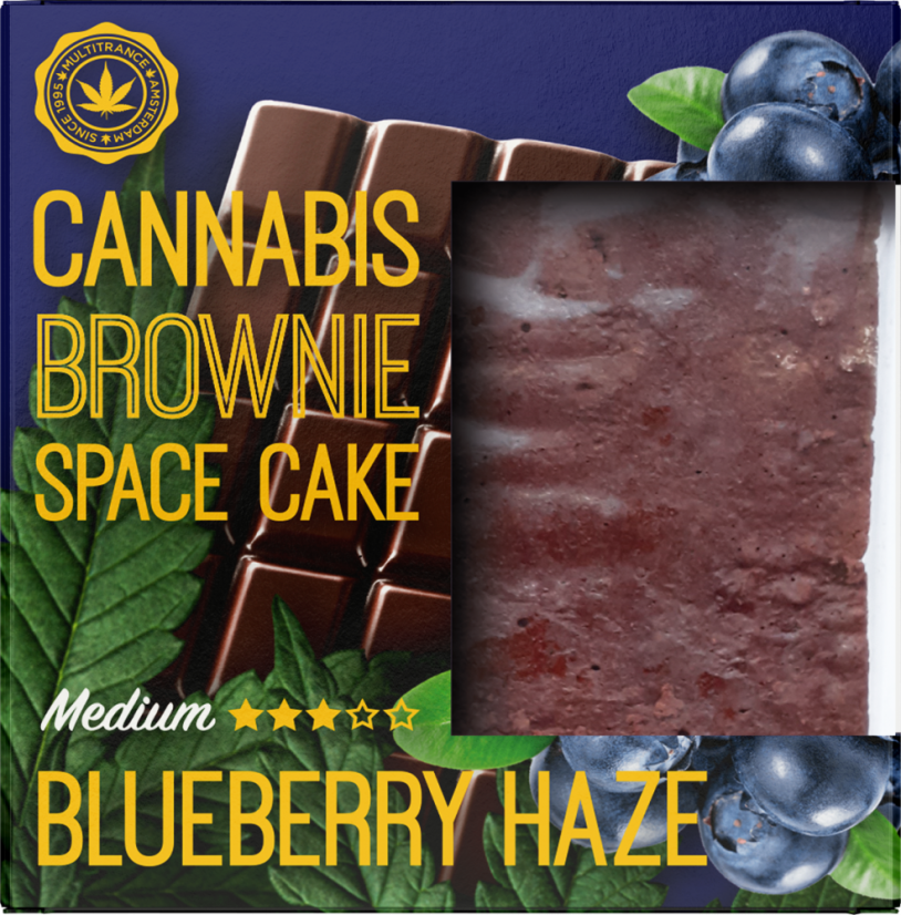Cannabis Blueberry Haze Brownie Deluxe-förpackning (Medium Sativa Flavour) - Kartong (24 förpackningar), 2400 g