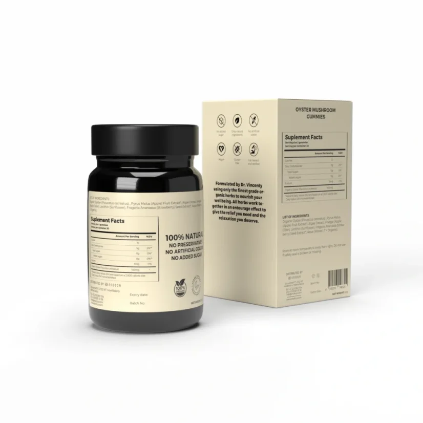 Endoca Oyster Mushroom Bonbons gélifiés, 50 mg CBD, 30 pièces, 60 g