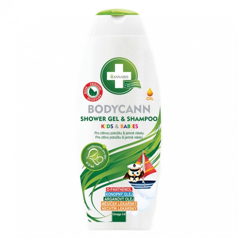 Annabis Boddycann KIDS & BABIES sprchový gel a šampon 2v1 250 ml