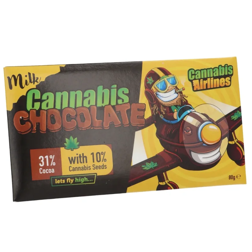 Cannaline Chocolate ao Leite Cannabis Airlines, 80 g