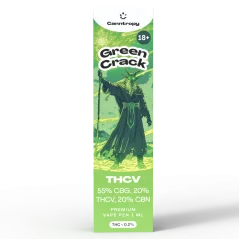Canntropy THCV Vape Pen Green Crack, 20 % THCV, 60 % CBG, 20 % CBN, 1 ml