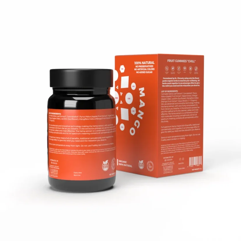 Endoca CBD Gommes « Chill », 40 mg de CBD, saveur mangue, 30 pièces, 60 g