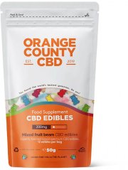 Orange County CBD Bears, pack voyage, 200 mg de CBD, 12 pièces, 50 g