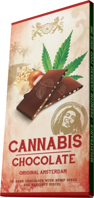 Bob Marley kanepi ja sarapuupähklite tume šokolaad – karp (15 tahvlit)
