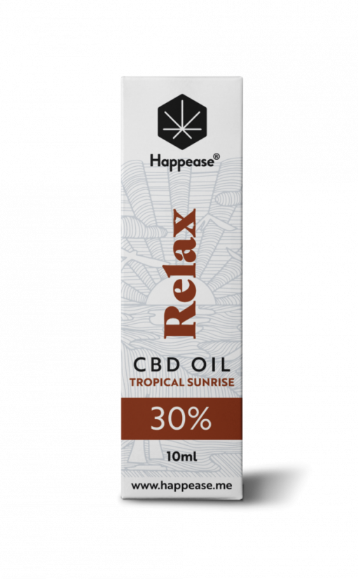 Aceite de CBD Happease Relax Tropical Sunrise, 30% CBD, 3000 mg, 10 ml