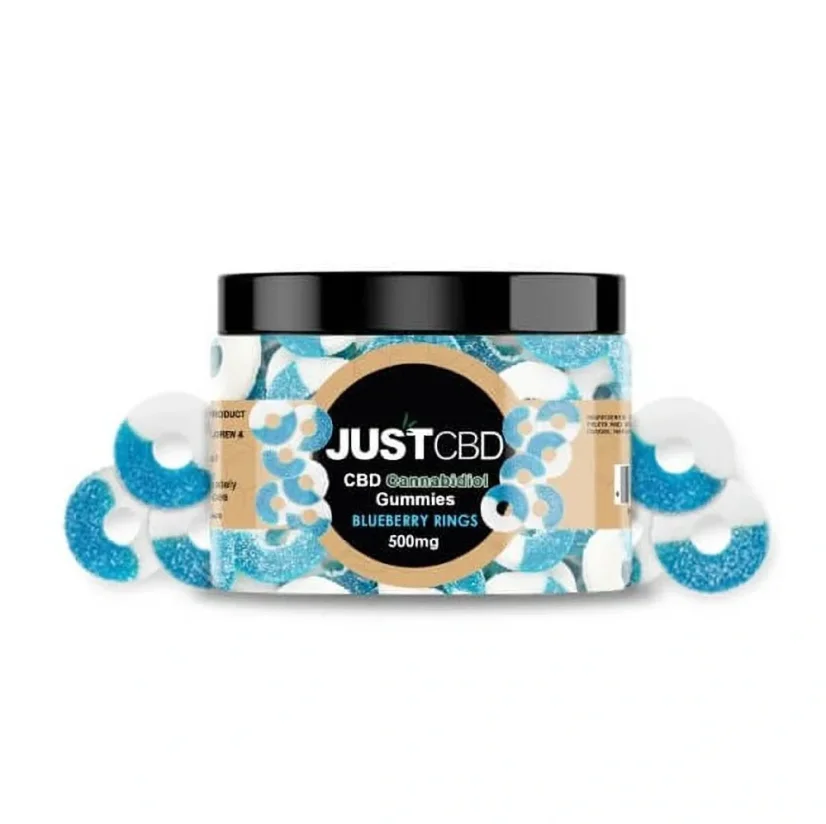 JustCBD Gummies Blue Raspberry Rings 250 mg – 3000 mg CBD