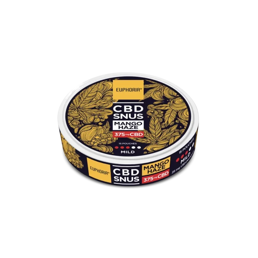 Euphoria CBD SNUS Mango Haze, CBD, 375 mg (15 x 25 mg)