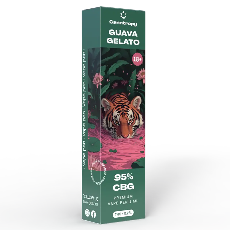 Canntropy CBG Vape Pen Guava Gelato, 95 % CBG, 1 ml