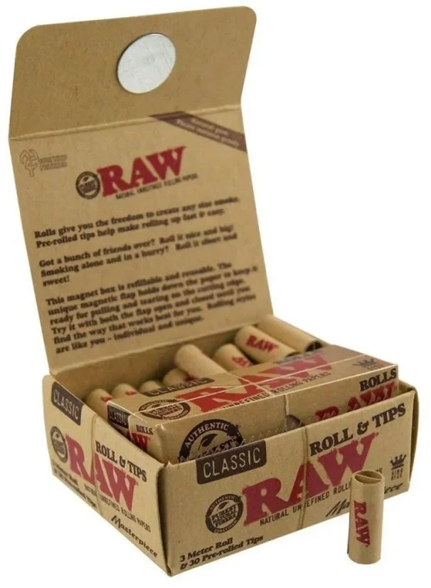 RAW Unbleached Masterpiece Kingsize Rolls cu filtre