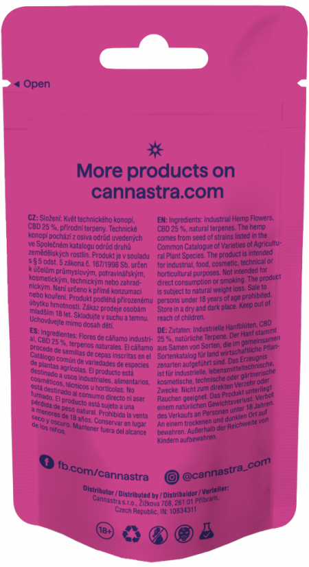 Cannastra CBD Blüten Black Hole Berries, CBD 25 %, 1 g – 100 g