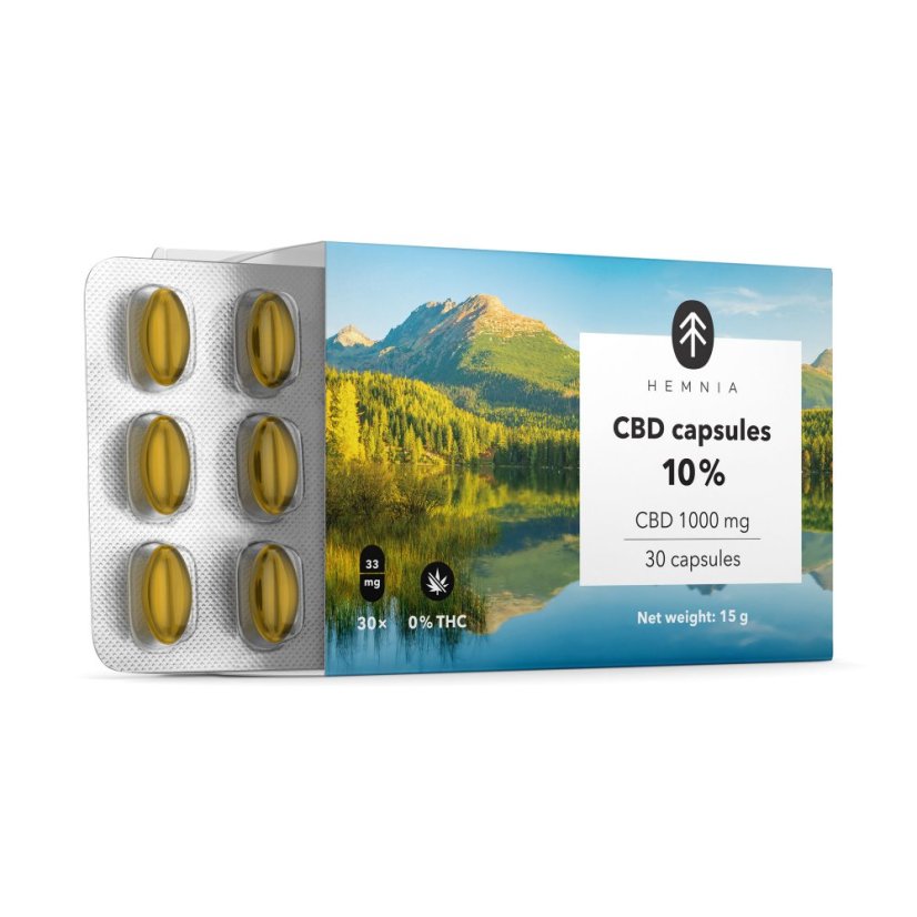 Hemnia CBD capsule CBD 10%, 3000 mg, 90 buc x 33,3 mg CBD