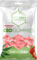 MediCBD CBD-Gummibärchen mit Erdbeergeschmack (300 mg), 40 Beutel im Karton, 4000 g
