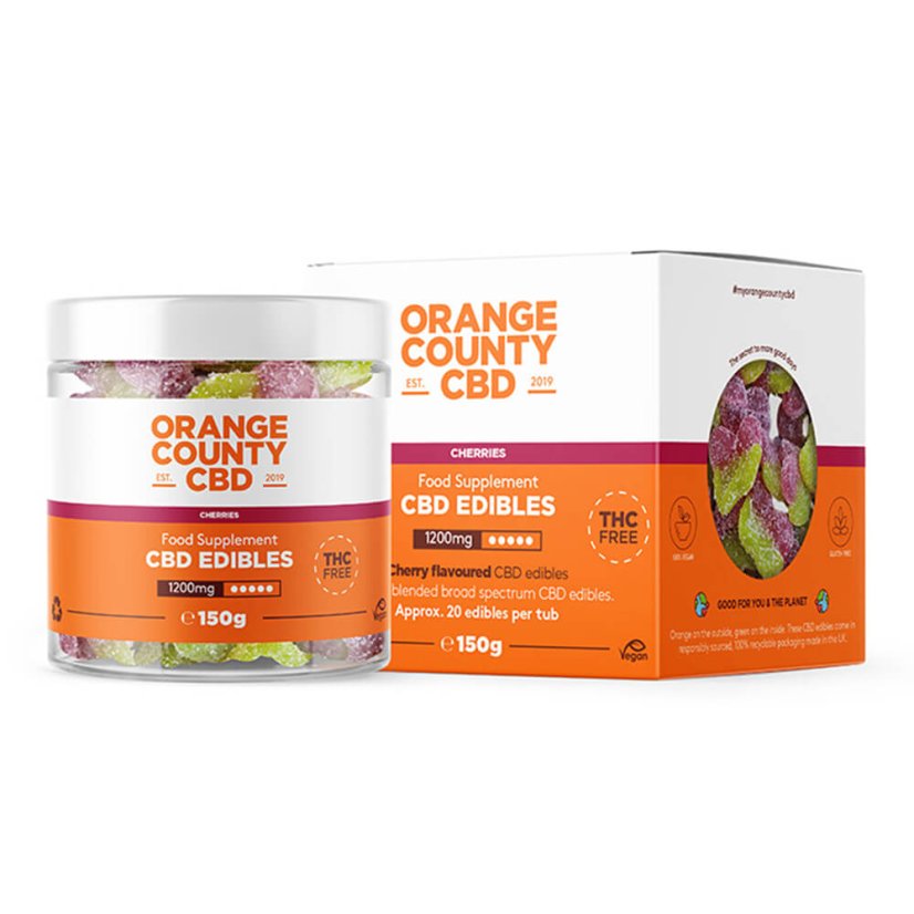 Orange County CBD Cerises gommeuses, 1200 mg CBD, 150 g