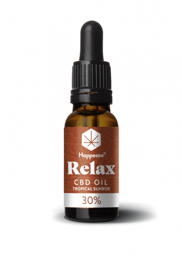 Aceite de CBD Happease Relax Tropical Sunrise, 30% CBD, 3000 mg, 10 ml