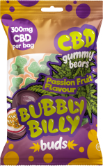 Bubbly Billy Buds CBD-Gummibärchen mit Passionsfruchtgeschmack (300 mg), 100 g