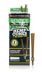HEMPER King Size Cones + Vârf de sticlă 2 buc. Natural