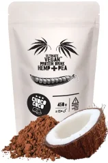 SUM ULTIMATE VEGAN πρωτεϊνικό ρόφημα κάνναβης+μπιζέλι CHOCO COCO, 450 g