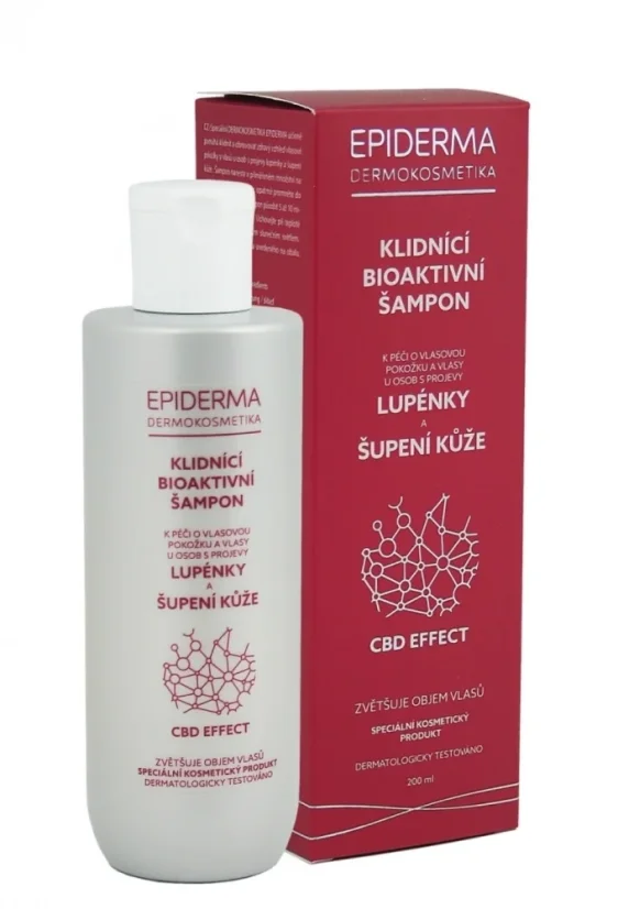 Epiderma bioaktívny CBD šampón pri prejavoch Lupienky 200ml Epiderma bioaktívny CBD šampón pri prejavoch Lupienky 200ml