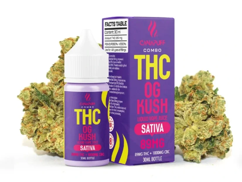 CanaPuff THC+ flüssiges OG Kush, 89 mg, 30 ml