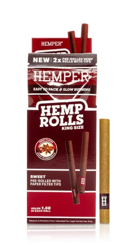 HEMPER Hamppupaperit King Size Paper Tip -suodattimella 2kpl - Makea