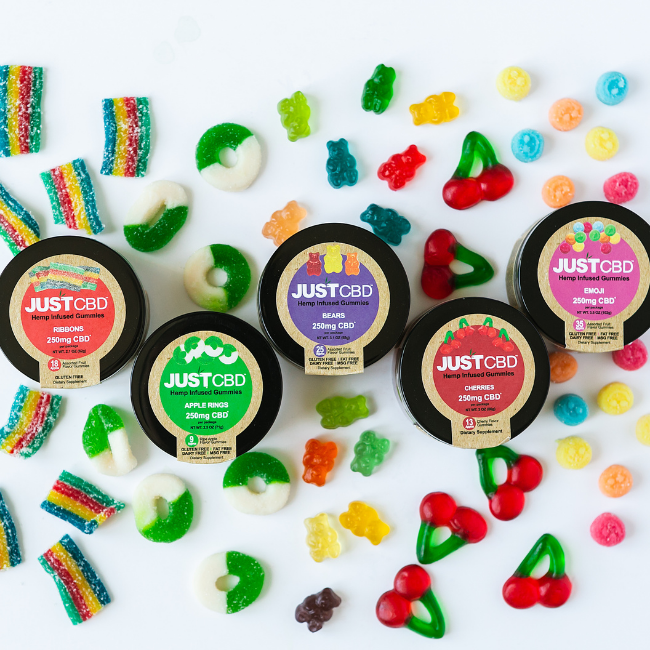 JustCBD Gummies Blue Raspberry Rings 250 mg – 3000 mg CBD