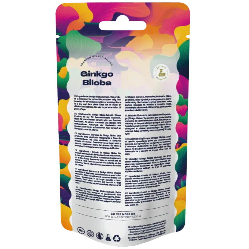 Canntropy Ginkgo Biloba Madda, 24% Flaavonoidii, 6% Laaktoonii, 5 g - 100 g