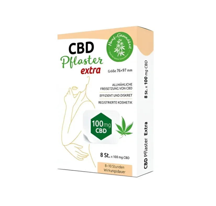 Cannadorra CBD náplasti Extra veľké, 800 mg CBD, bez THC, 8 ks